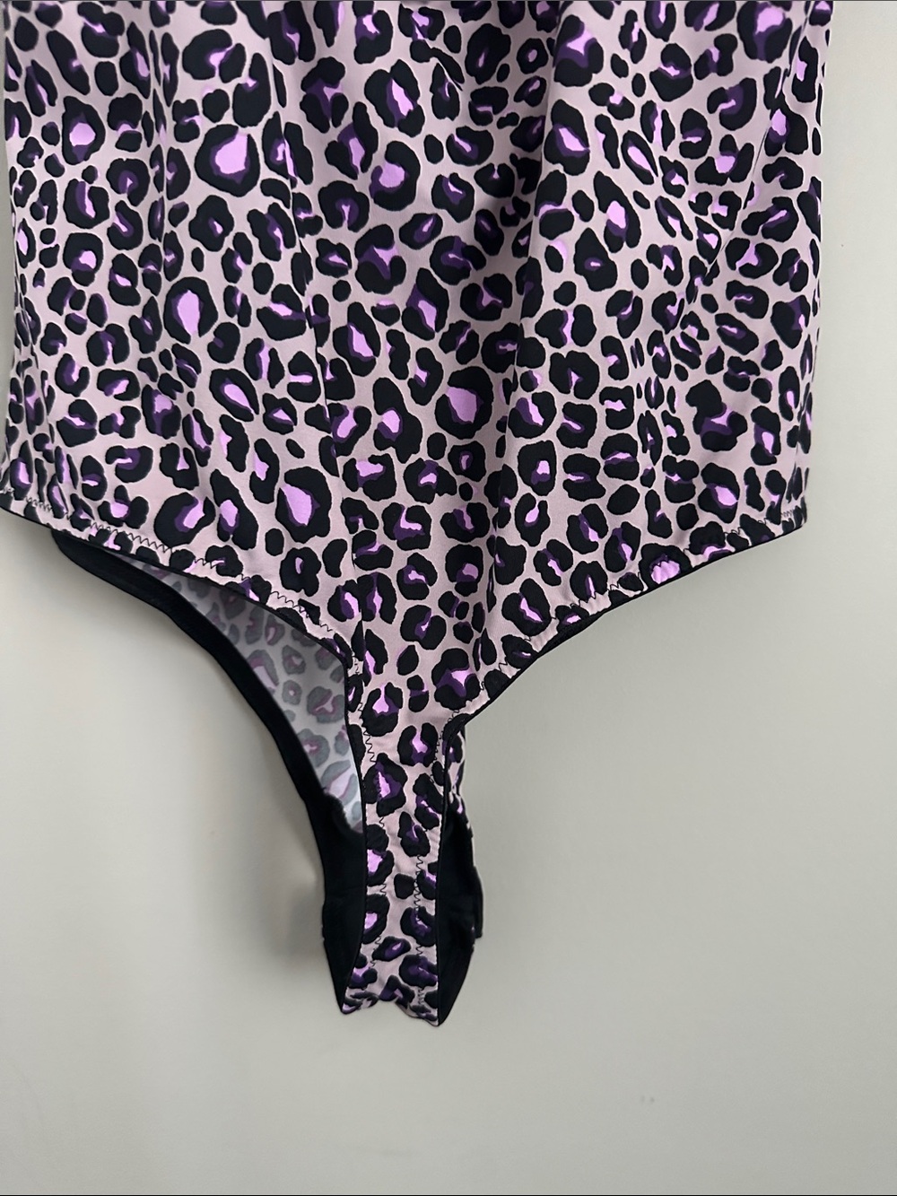 Victoria’s Secret Leopard Print Deep V Bodysuit - Purple and Pink - Picture 9 of 11
